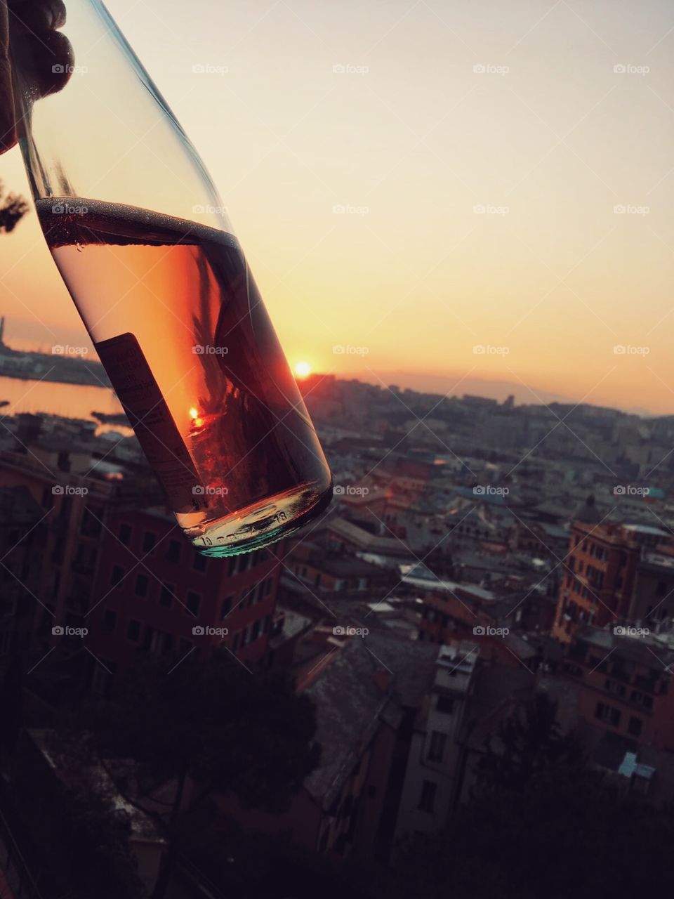 Wine and sunset