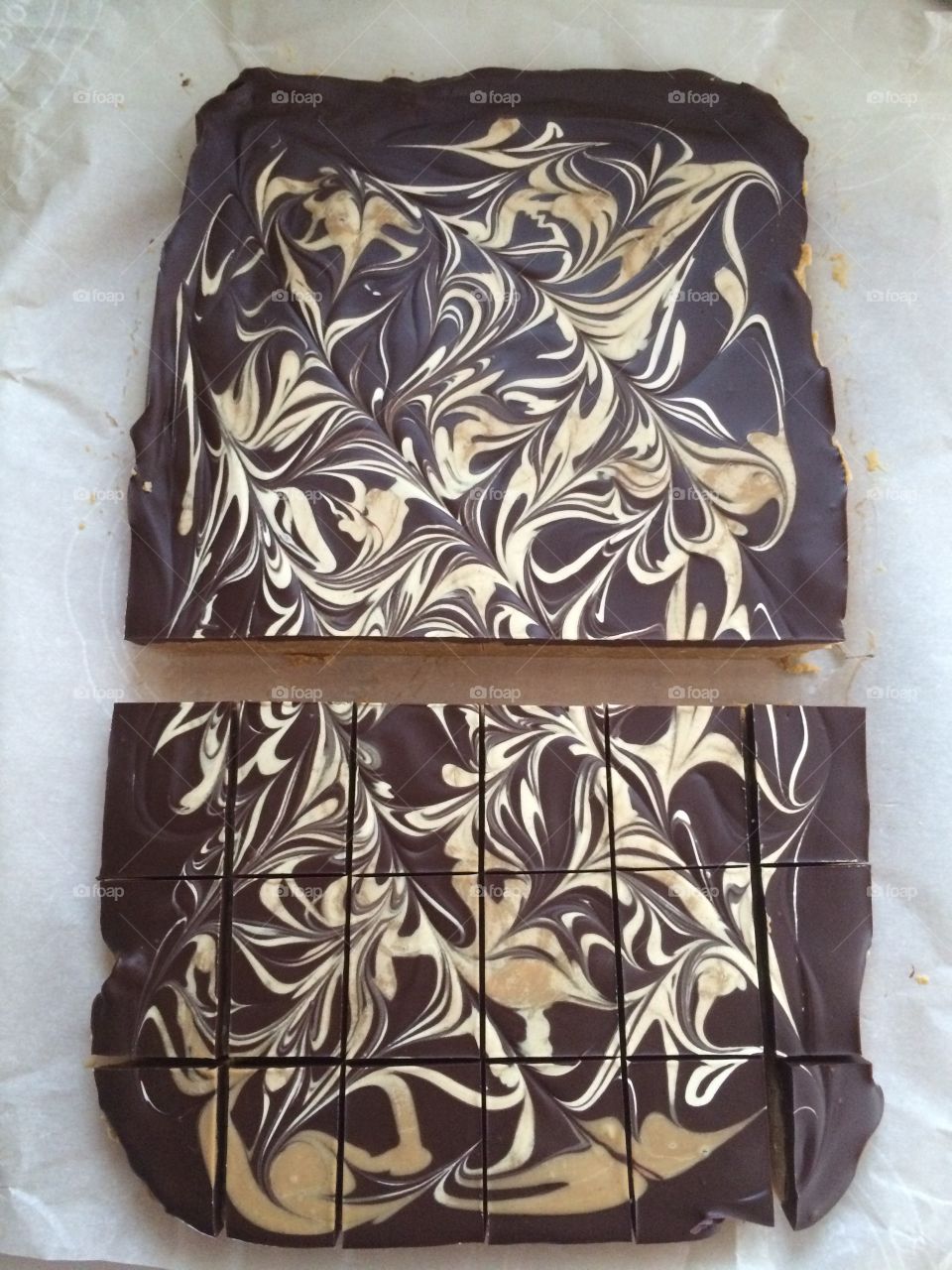 peanut butter squares with special swirls 