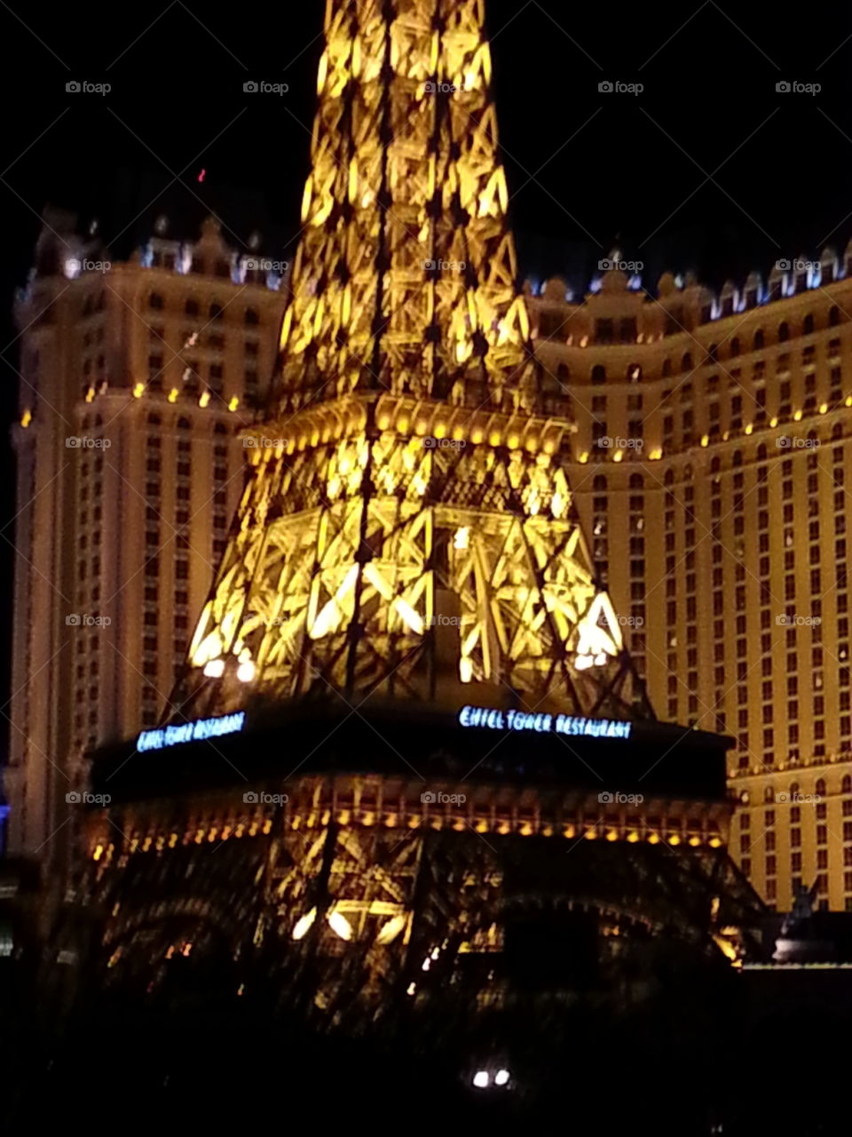 Eiffel Tower Paris Las Vegas at Night