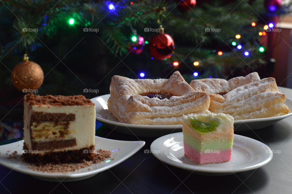 Variety of sweet foods for christmas celebration