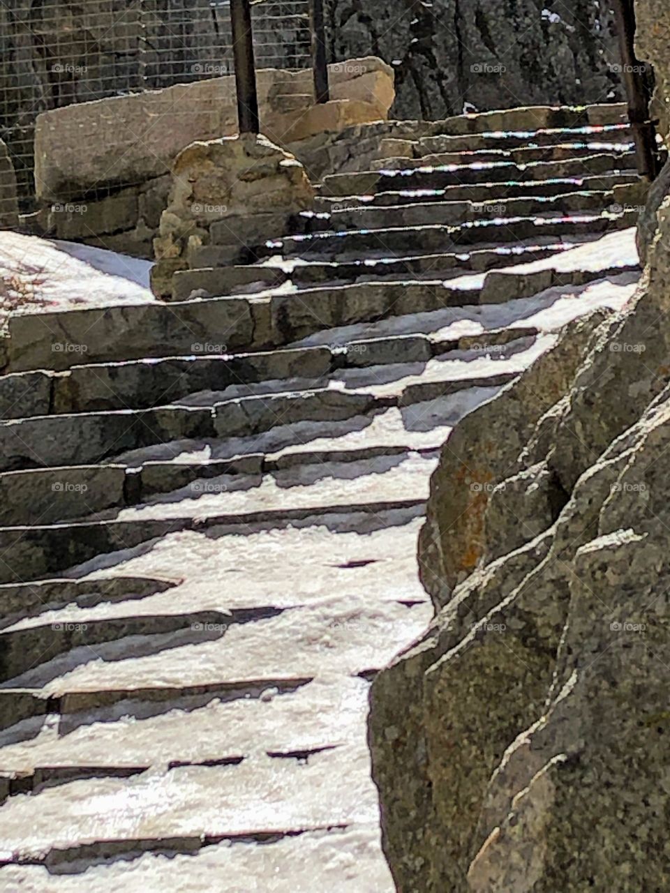 Icy steps