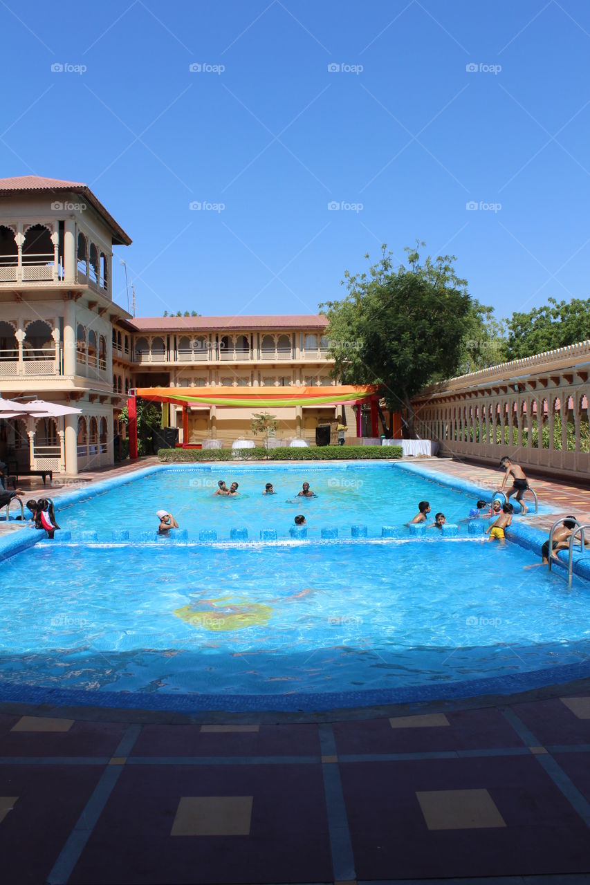 kids in swimming pool