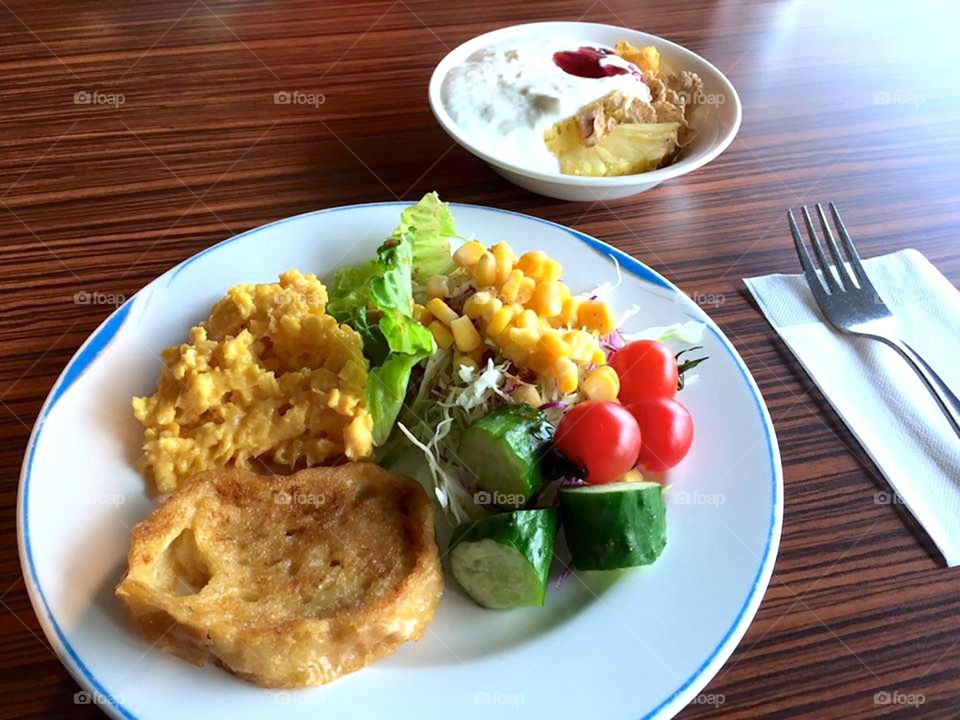 Close-up of breakfast