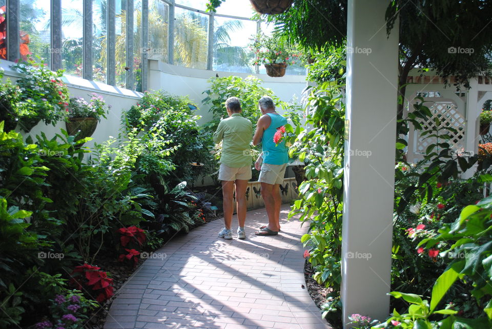 People enjoying a garden in Key West, Fl