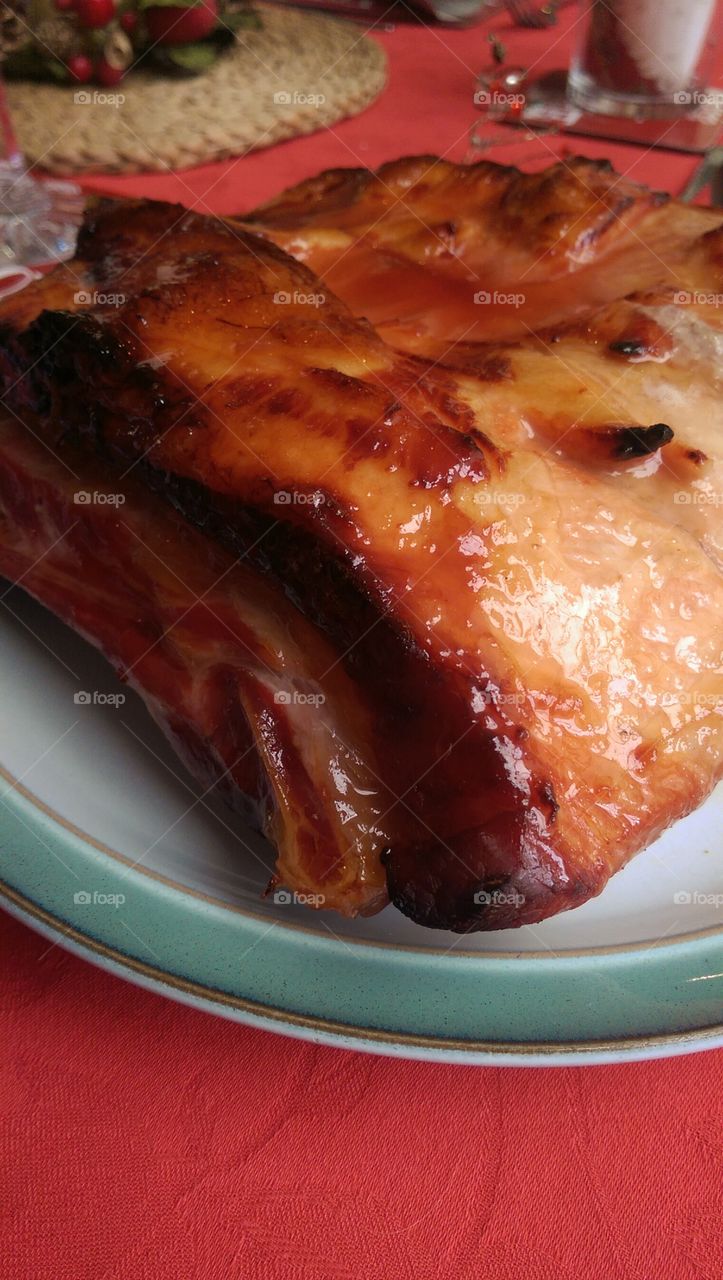 Roasted Bacon. Honey Roasted meats