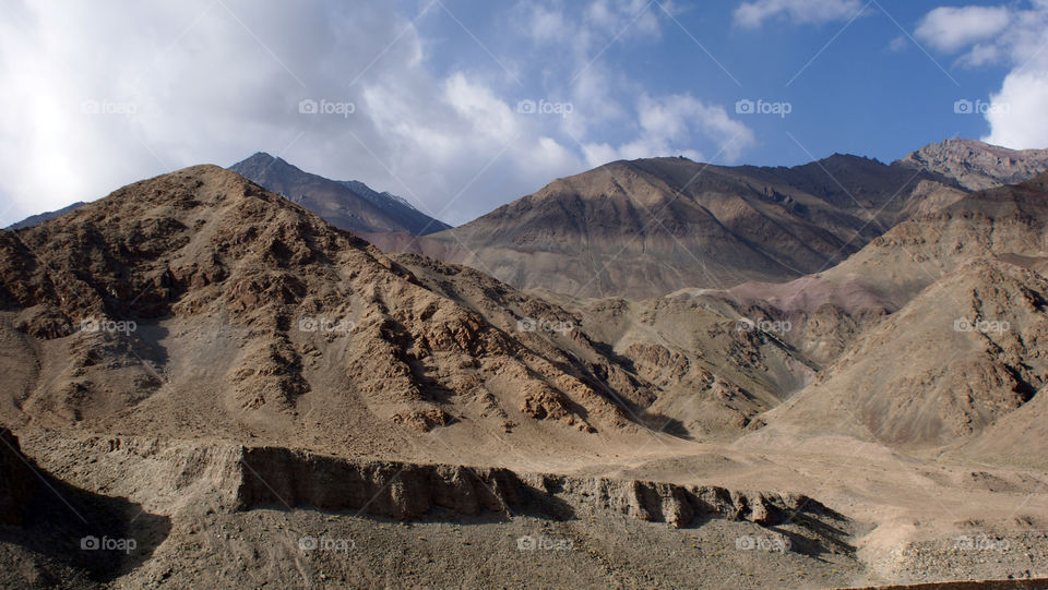 High mountains, various colours, very few vegetation and awesomeness of Nature - Leh.
