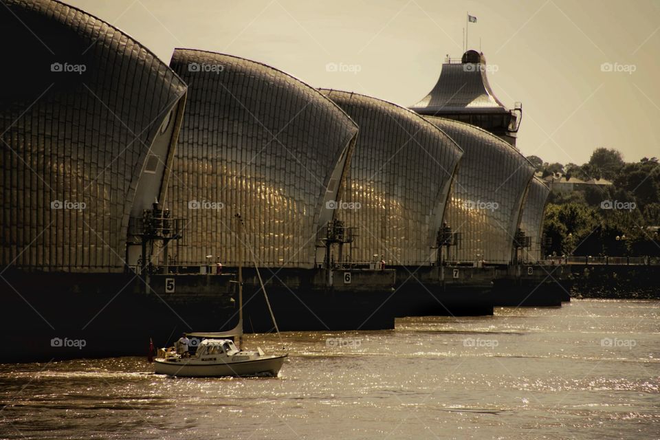 London. Thames barrier