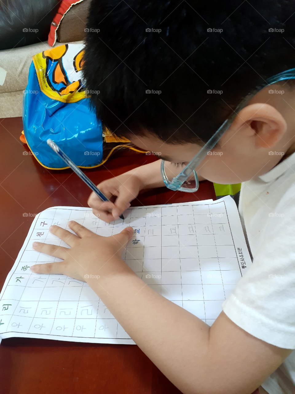 back to school. doing an assignment  for school.