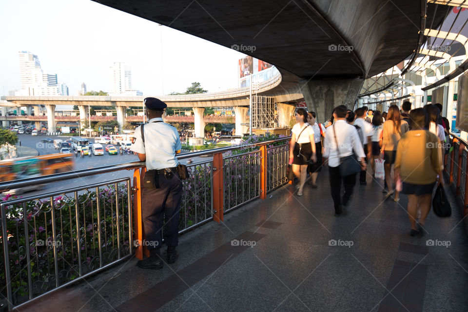 Security at BTS public train station 