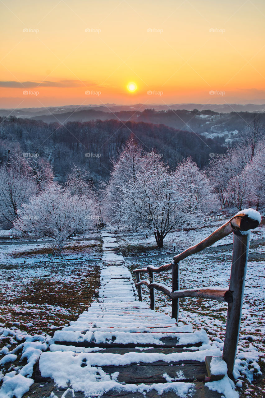 Sunset at mountain house Picelj