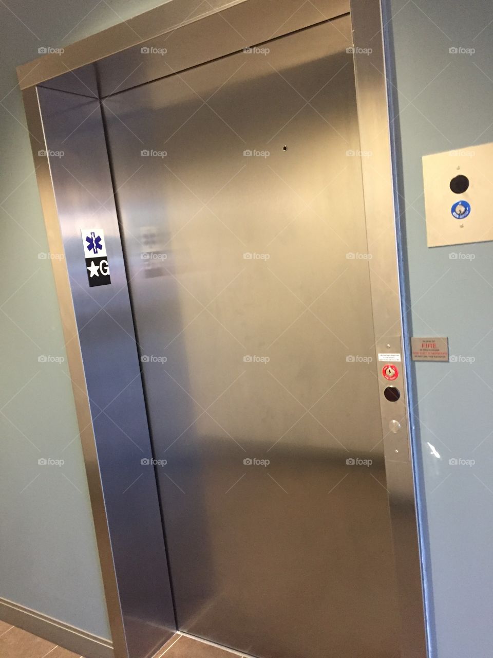 Shiny new elevator going up