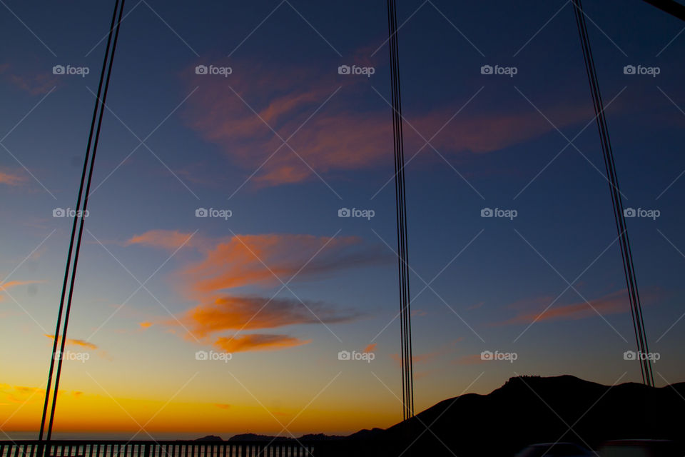 THE SUNSET AT THE GOLDEN GATE BRIDGE SAN FRANCISCO CALIFORNIA USA