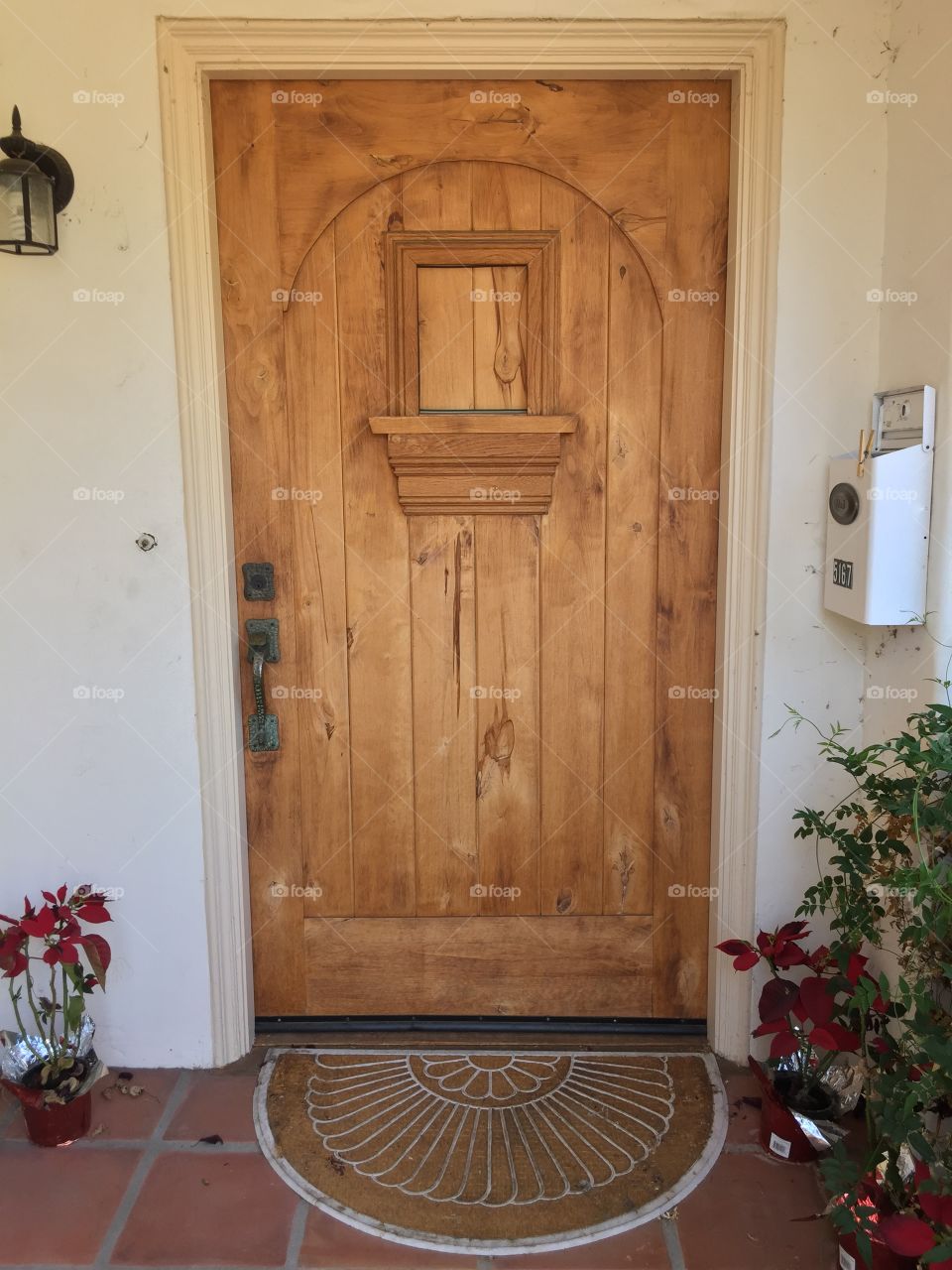 Rustic Door. Entryway with closed wooden door