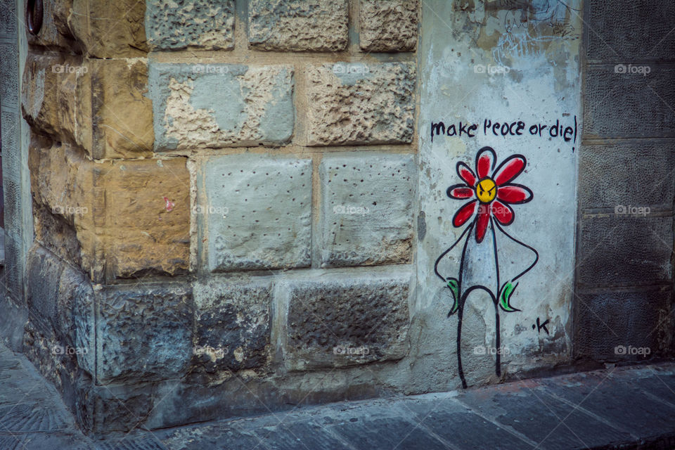 Graffiti on a grey wall