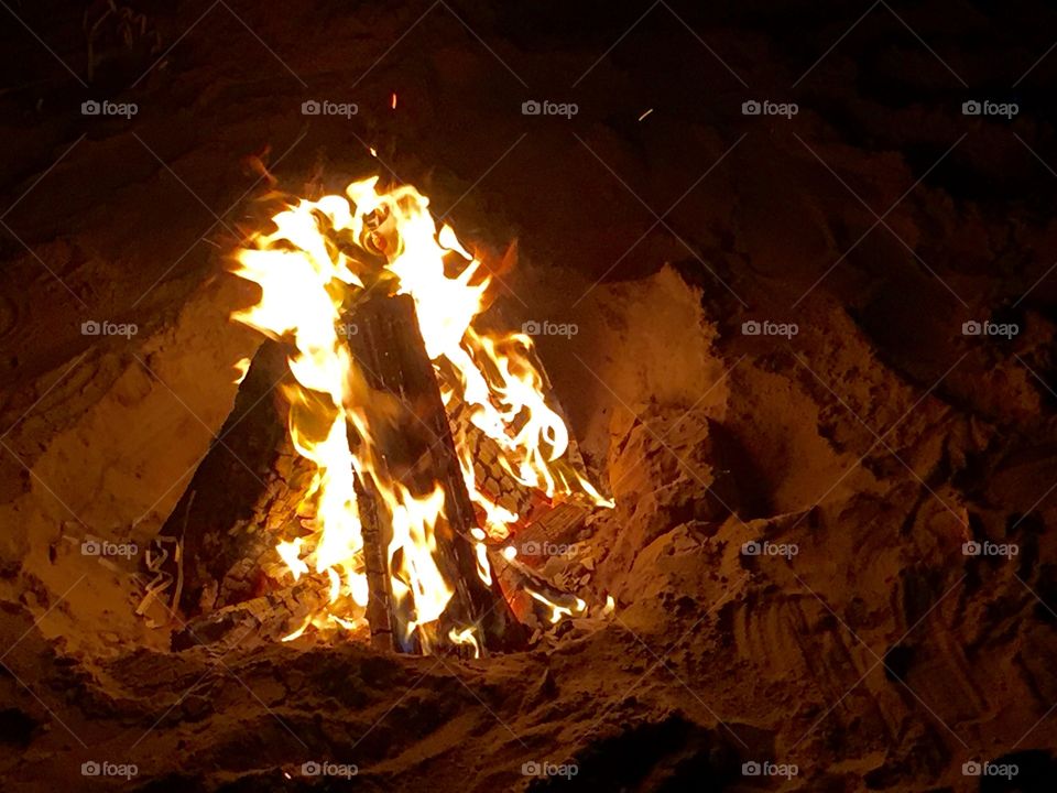 Campfire on the beach