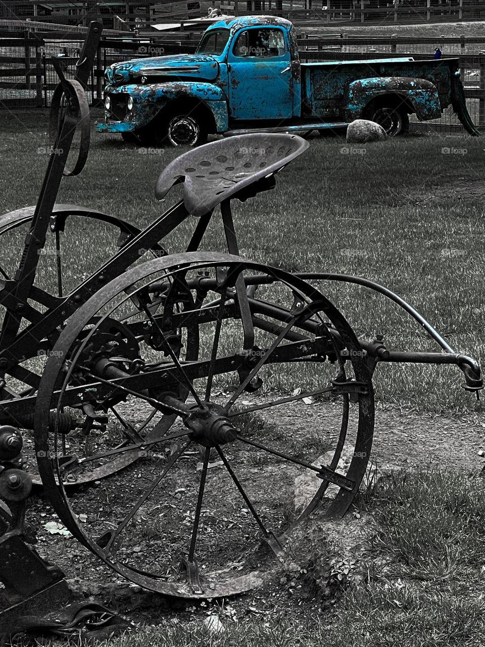 Rustic farm and pickup