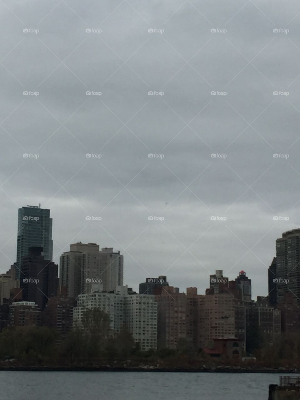 Photo of manhattan's sky. Along with architectural view of the skyscrapers .