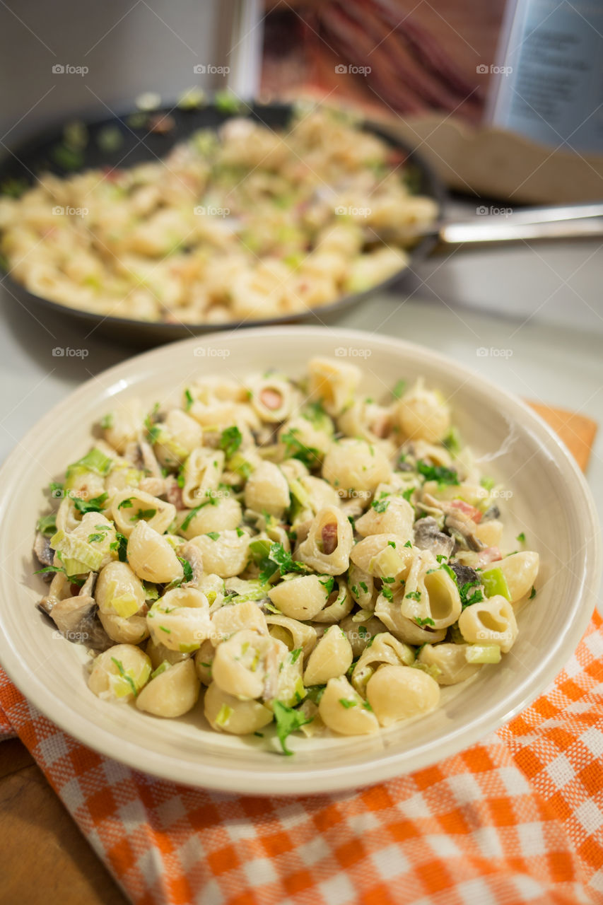 View of pasta in bowl