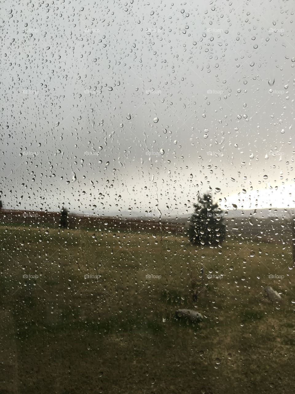 Rain on the window.
