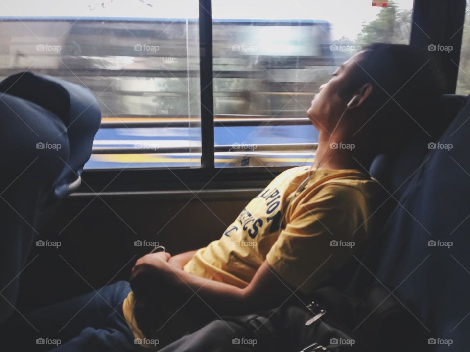 Window seat in a bus