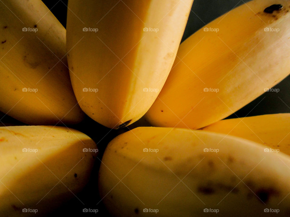 bananas. golden banana or pisangmas banana