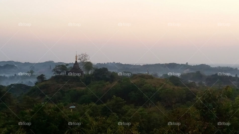Jadi on the hill in the morning view from Myanmar