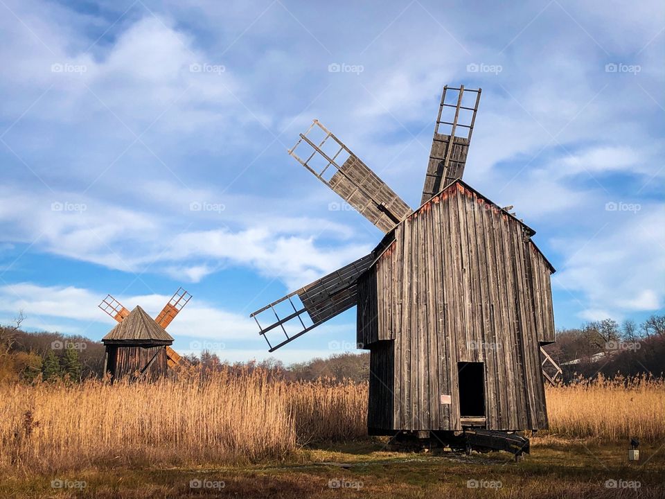 Old windmill landscape