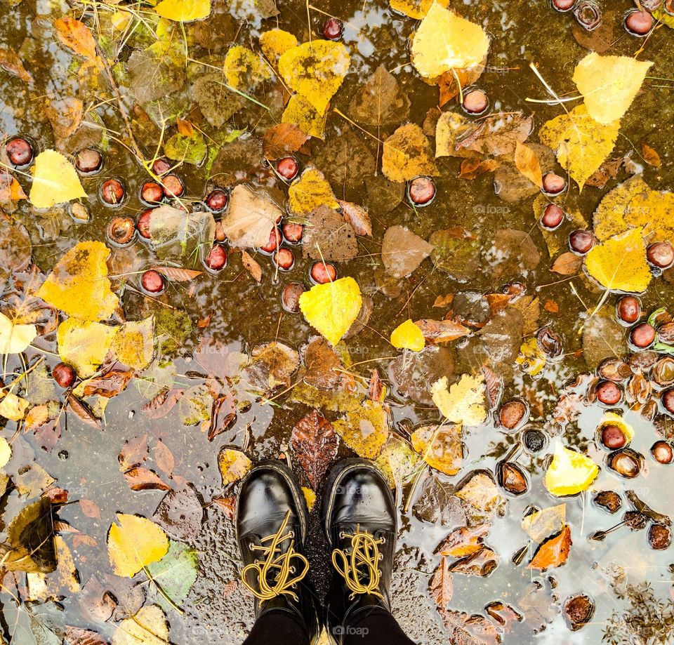 Falling on the wet streets