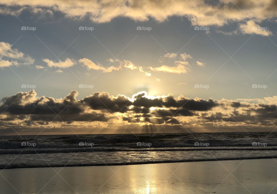 Summer sunset on vacation