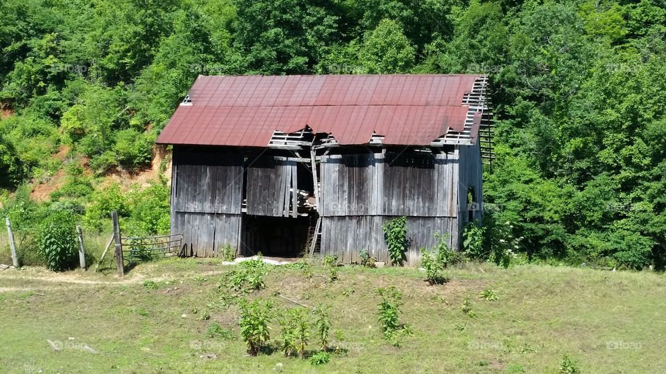 Barn on hill side