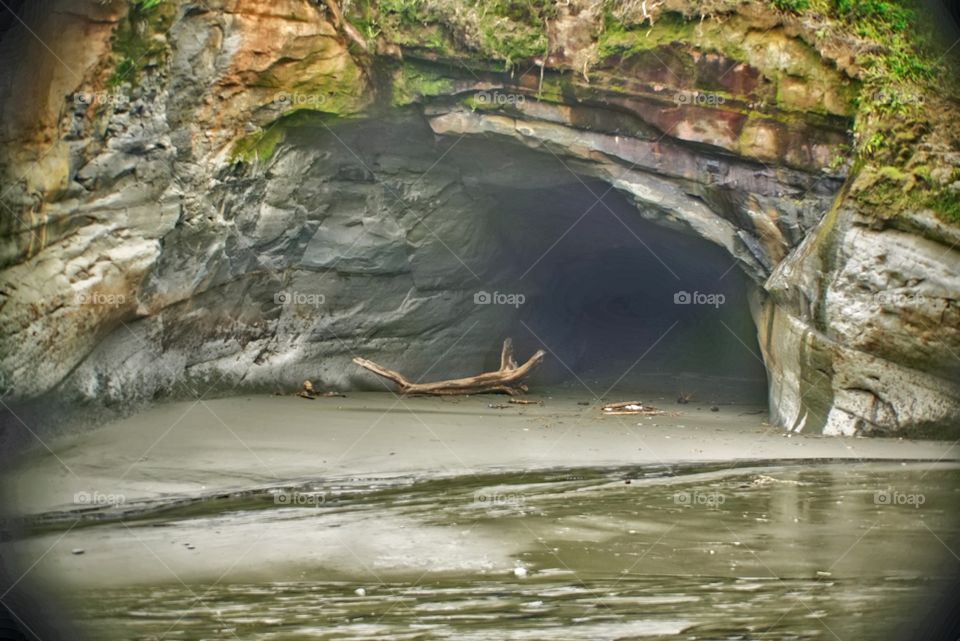Close-up of a cave entrance