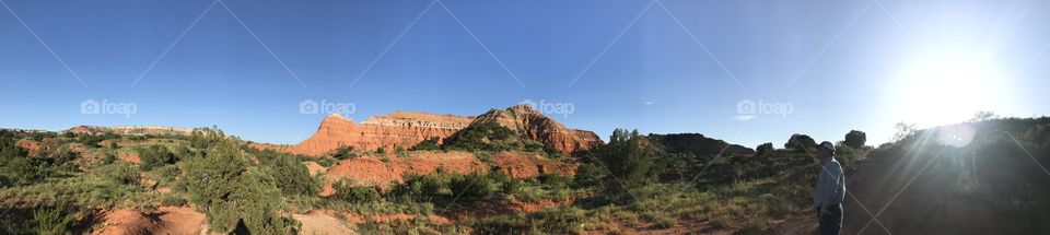 Red rock and blue sky in Palo Duro Canyon