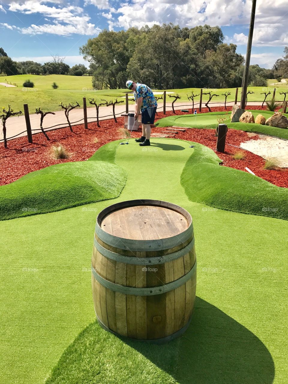Long shot at mini golf