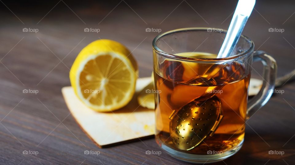Close-up of lemon tea