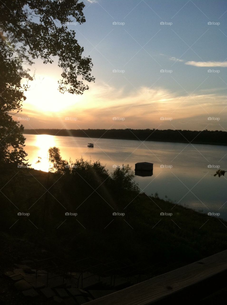 Sunset over the Mississippi River 
