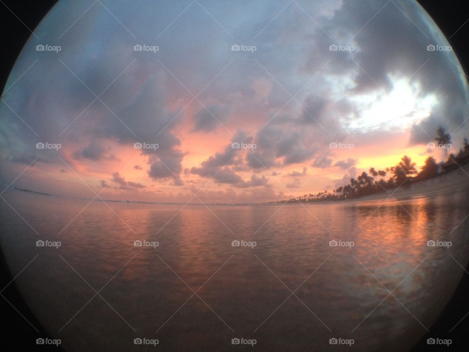 Moon, Water, Sunset, Dawn, Sun