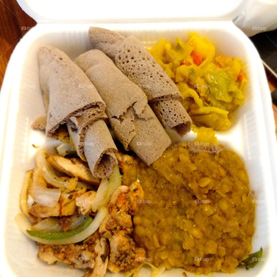 Ethiopian take out.