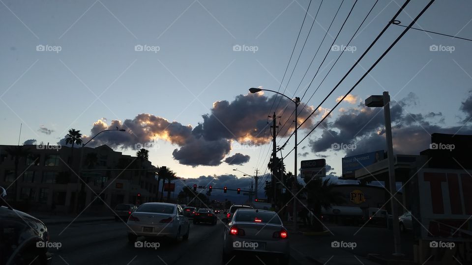 Sunset, Car, Sky, Vehicle, Road