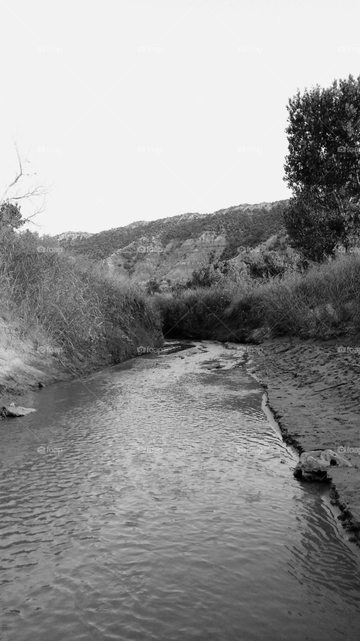 Creek through the Palo Duro Canyon in the fall.