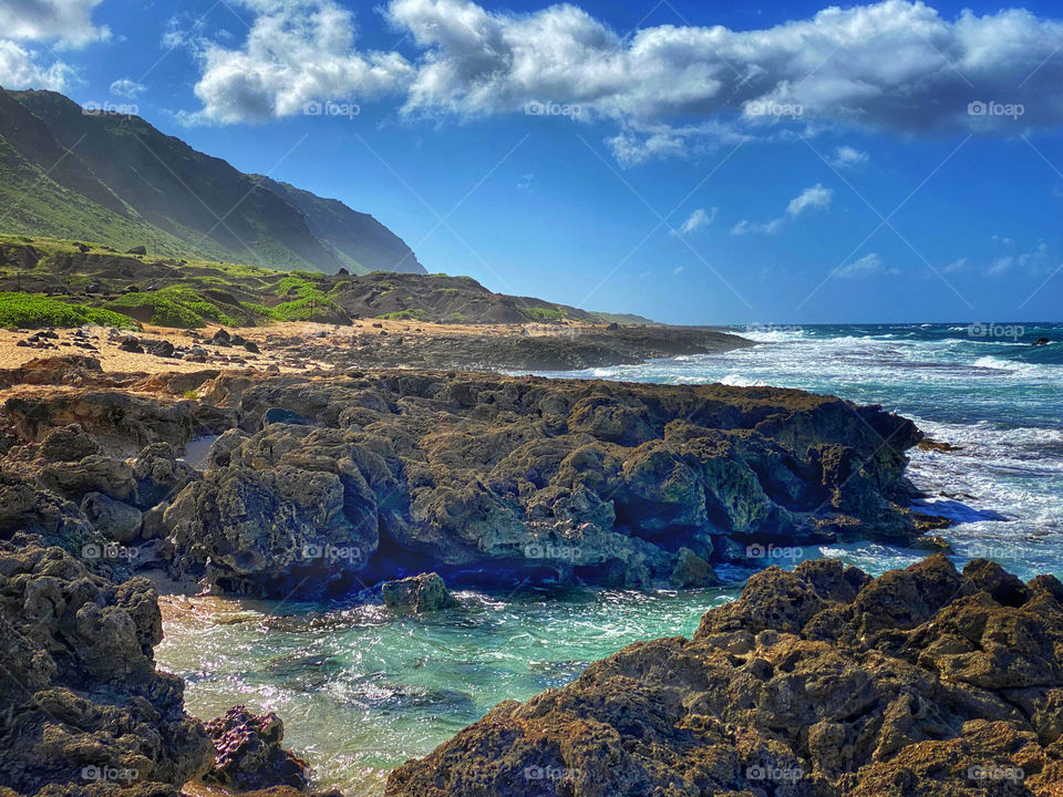 Ka’ena Point at the western tip of the island of Oahu, Hawaii, where the North Shore meets the Waianae Coast