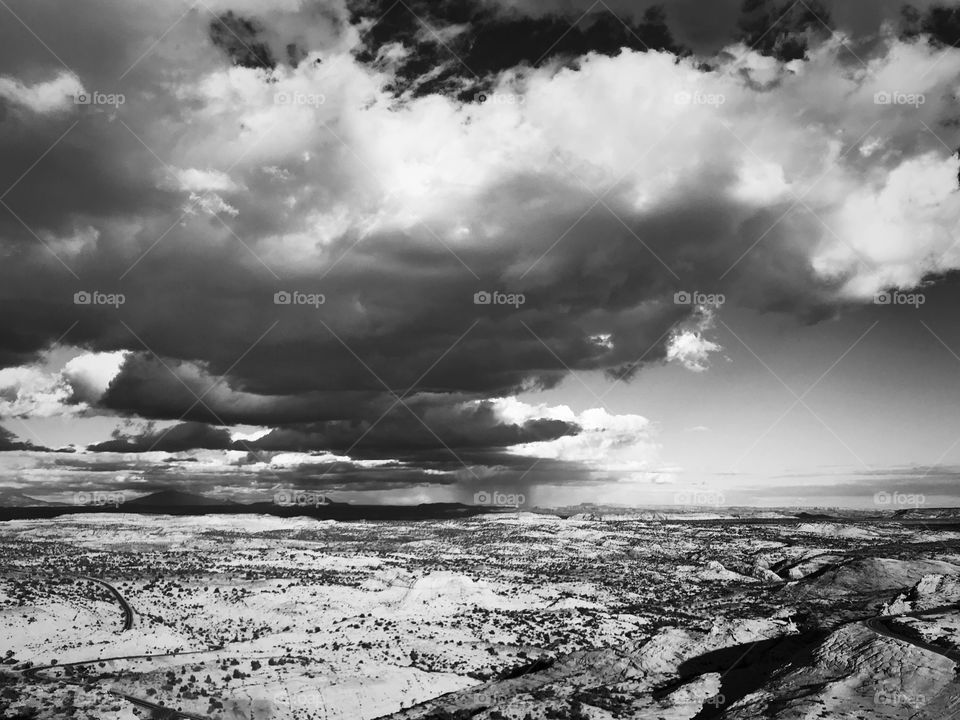 Clouds rolling in over Utah desert