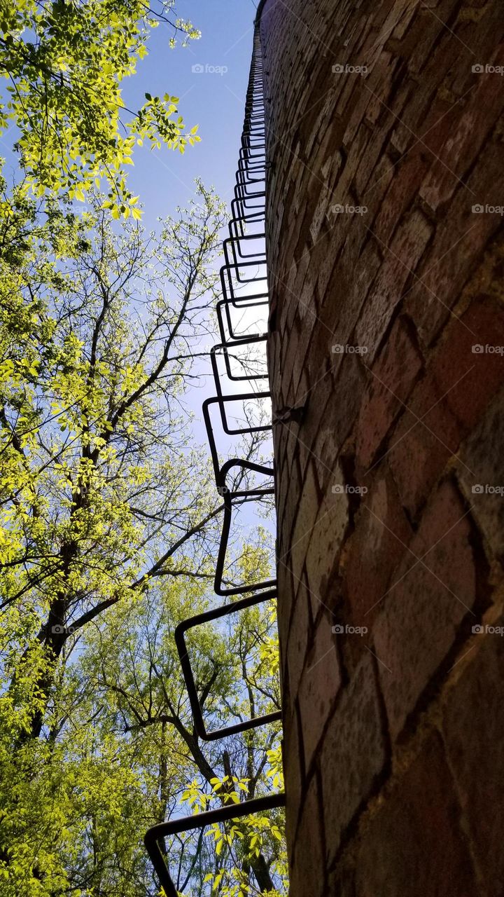 Broken Ladder On Abandoned Smoke Stack