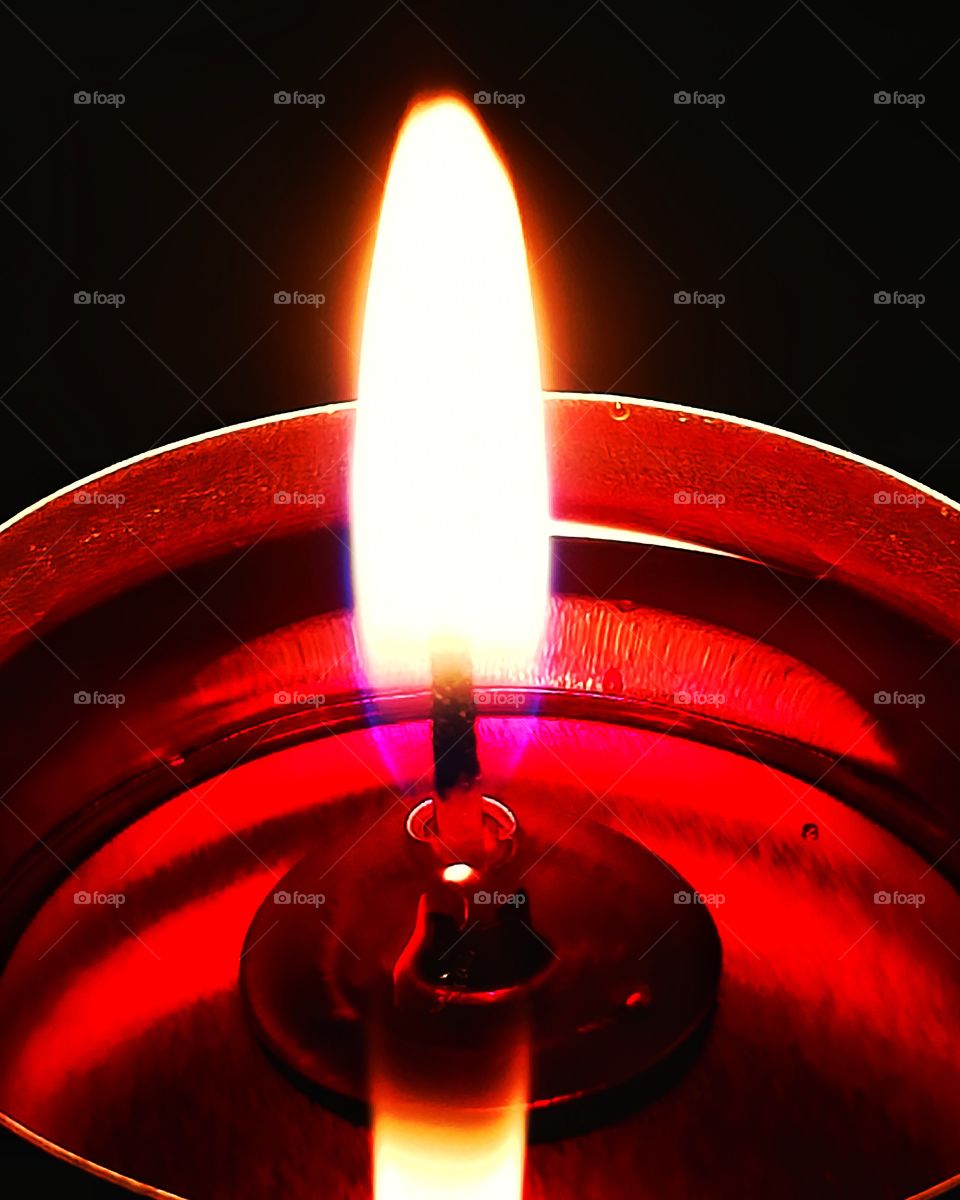 Candle flame, red passion