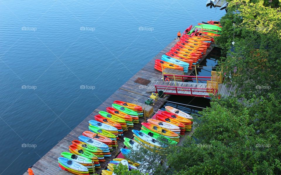 Kayaks on Deck Riverside