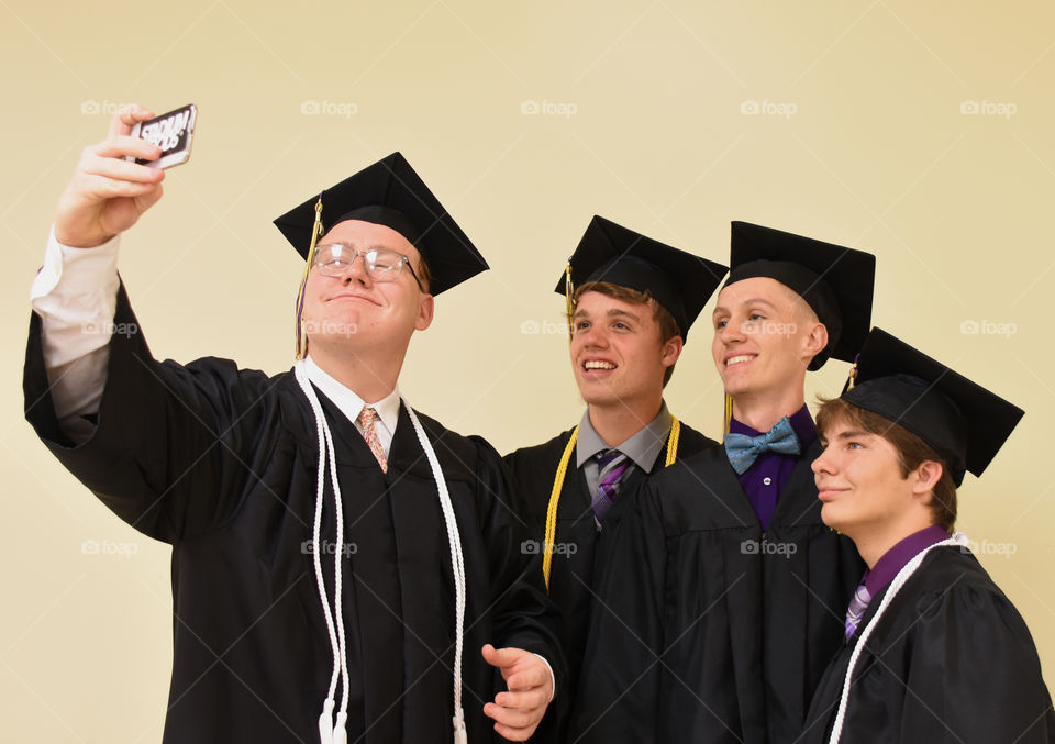 My favorite gadgets, graduates taking a selfie