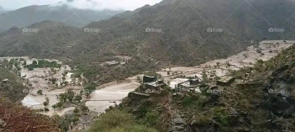 Glory be to God, the magnificent and picturesque view and the natural green trees are a view that is nothing more wonderful than it