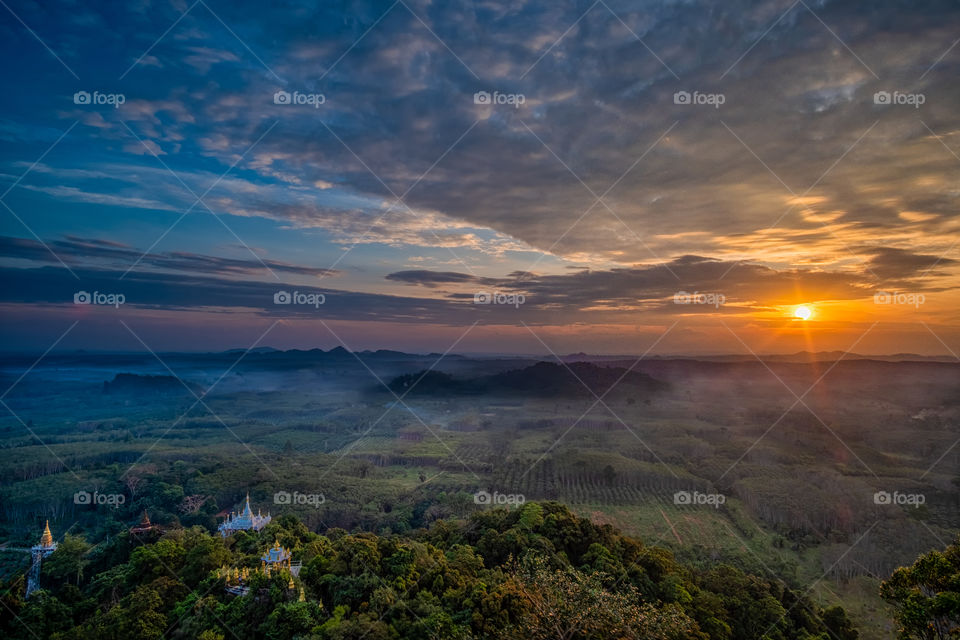 Beautiful landscape scene of pagoda in  sourthen of Thailand