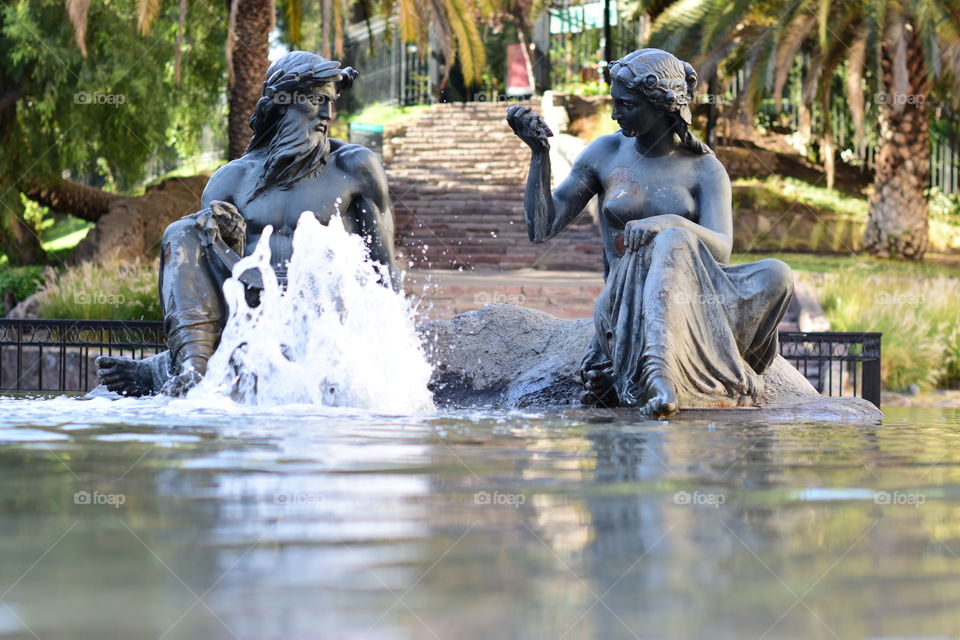 Sculpture and fountain
