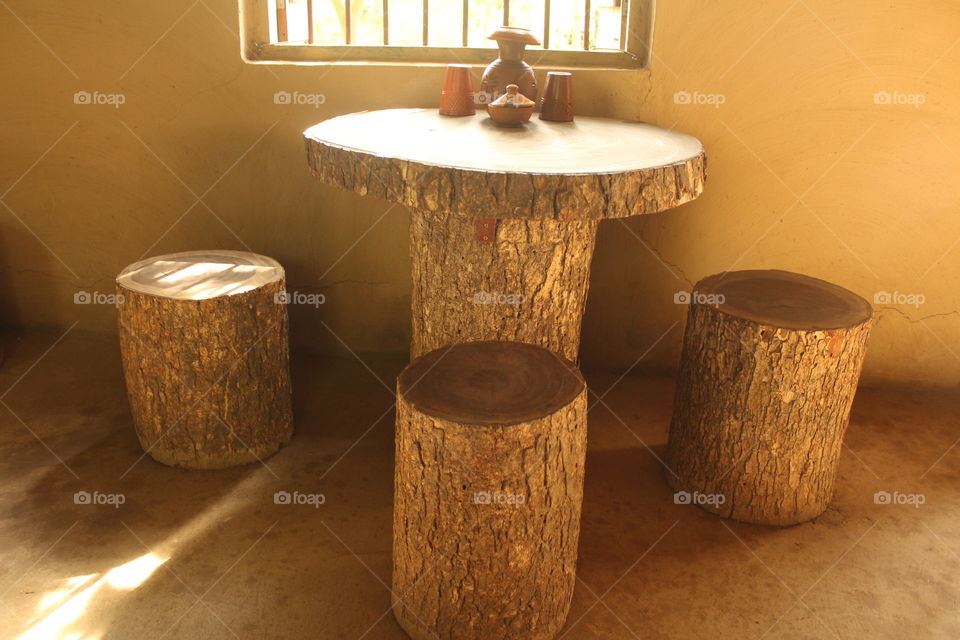 Ancient Handcraft Wooden Dinning Table . 