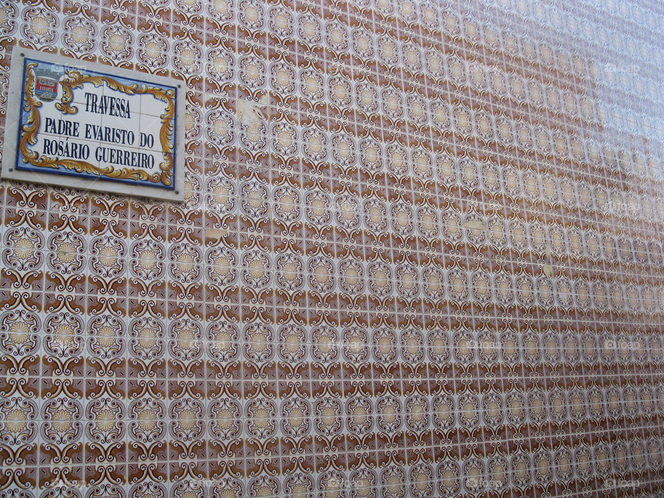 Wall tile in Tavira in Portugal
